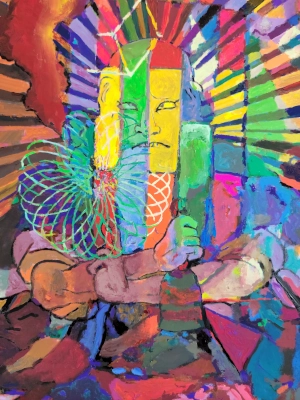 Smoke Three — Gouache on 140 lb cold press paper painting by Ben Banker, Smoke series